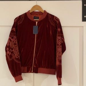 New Medium Anthropologie velvet bomber jacket
